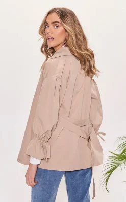 Best deal ???? LILY LULU FASHION Ruched Sleeved Collared Waist Belted Button Down Trench Shacket Beige ???? -De La Creme Fashions Shop unnamed file 967