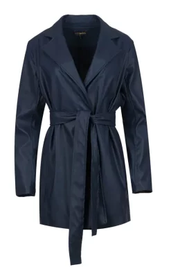 Cheap ???? Conquista Fashion Navy Faux Leather Jacket With Belt ???? -De La Creme Fashions Shop unnamed file 97