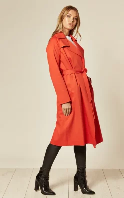 Promo ???? De La Creme Fashions Louise Red Wrap Around Duster Trench ???? Coat ⌛ -De La Creme Fashions Shop unnamed file 970