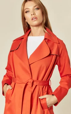 Promo ???? De La Creme Fashions Louise Red Wrap Around Duster Trench ???? Coat ⌛ -De La Creme Fashions Shop unnamed file 971