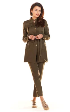 Best deal ???? AWAMA Bound Trench Jacket With Gold Buttons In Khaki ❤️