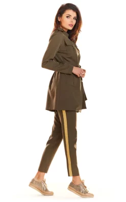 Best deal ???? AWAMA Bound Trench Jacket With Gold Buttons In Khaki ❤️ -De La Creme Fashions Shop unnamed file 978