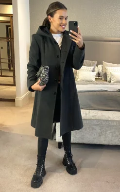 Discount ???? Anastasia Fashions Anastasia Grey Faux Wool Winter Hooded ???? Coat ✨